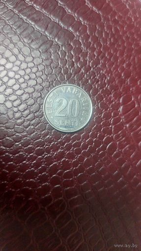 Монета 20 сентов 2004г. Эстония. Хорошая!
