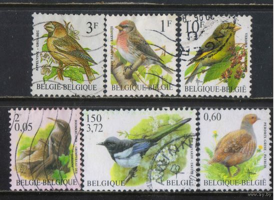 Бельгия Кор 1985-2005 Птицы Стандарт #2241, 2509, 2513, 2970, 3038, 3429