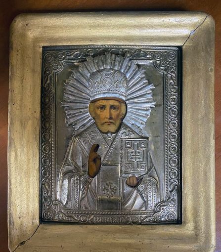 Икона Николай Чудотворец, 19 век. Красота!