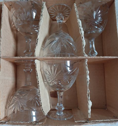Набор фужеров, бокалов, хрусталь 5 шт.