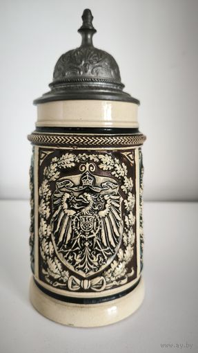 Редкость, антикварная пивная гружка (Штайн)" Имперский орёл и стрелки"