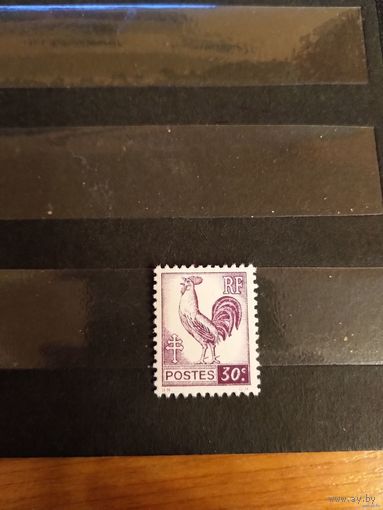 1944 Франция чистая оригинальный клей MNH** фауна птицы Гальский петух герб (1-л1)