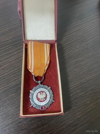 Польша, медаль "Вооруженные силы на службе Родине. За 10 лет службы. в коробке