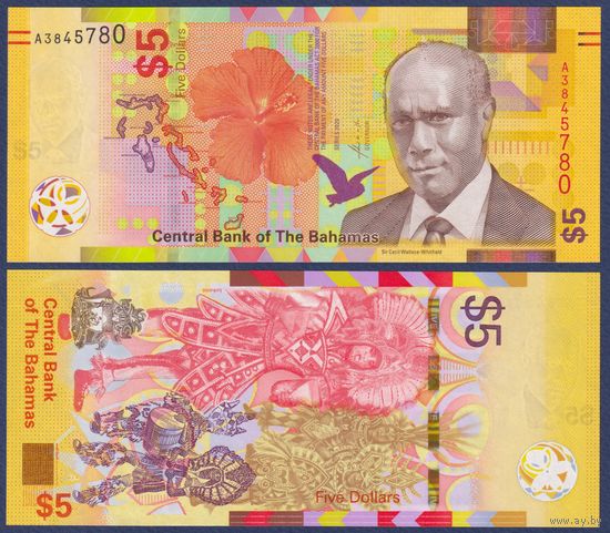 Багамские острова (Багамы), 5 долларов 2020 г., P-W78A (номинация IBNS 2020, политик Сесил Уоллес-Уитфилд), UNC