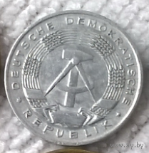 1 пфеннинг 1968 года. ГДР