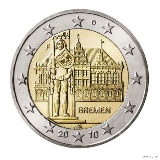 2 евро 2010 Германия A Бремен замок