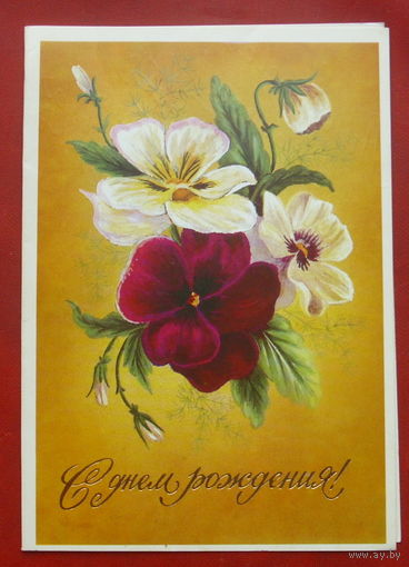 С днём рождения! Подписанная. Двойная. 1983 года. Кириллов. 566.