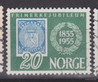 Герб Марки на марках К 100-летию марки  Норвегия 1955 год лот 6 менее 30 % от каталога по курсу 3р