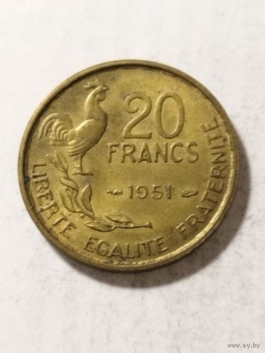 Франция 20 франков 1951