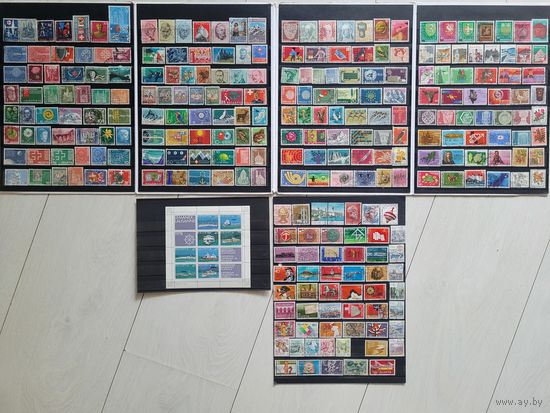 С 1 руб. Швейцария 1957-1987 гг. Марок 305 разных + малый лист