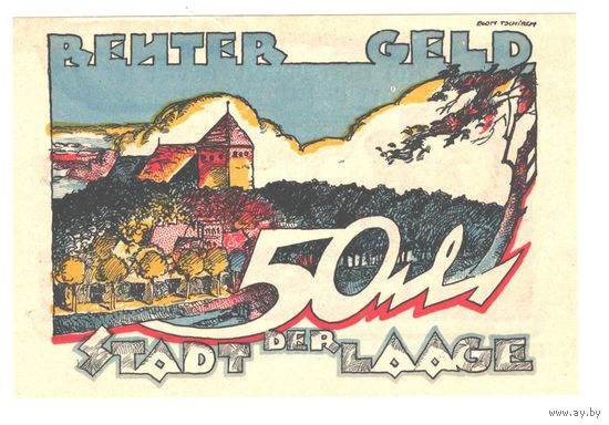 Германия нотгельд Лаге 50 пфеннигов 1922 года. Состояние UNC!