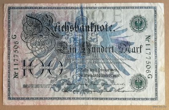 Германия, 100 марок 1908 год,