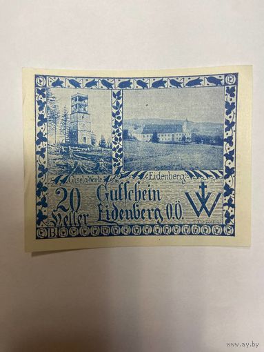 Австрия 20 геллеров нотгельд Эйденберг - 2101