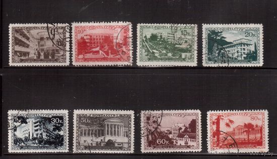 СССР-1939, (Заг.613-620),  гаш. , Курорты СССР (полная серия),
