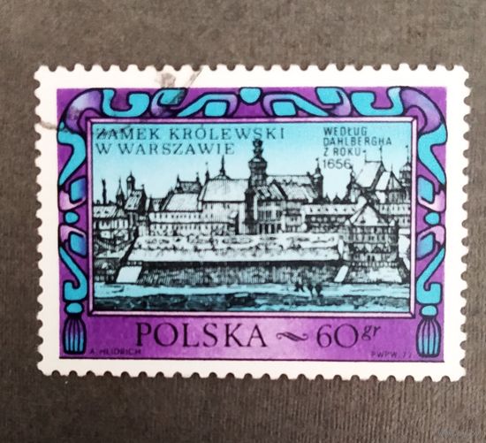 Марка Польша 1972 год Королевский замок