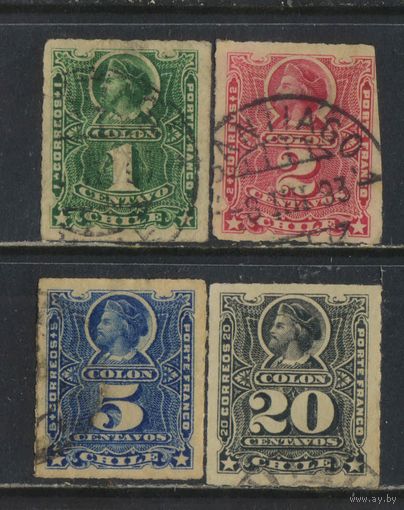Чили 1883 Колумб Стандарт #32,33,34,37