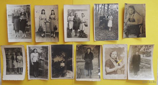 Фото  "Женские портреты", 1940-1950-е гг., 8,5*6 см. Цена за единицу