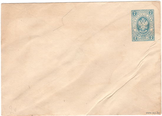 Рос. Имп., маркированный конверт, 1883-1916 г.г., 114 х 83 мм, не частый размер