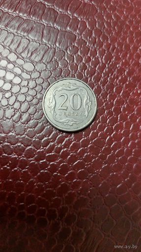 Монета 20 грошей 2019г. Польша.