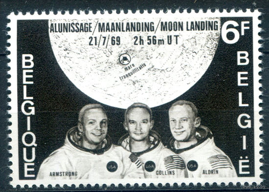 Бельгия - 1969г. - космос, космонавты - 1 марка - полная серия, MLH [Mi 1565]. #2-Be-44-B-1