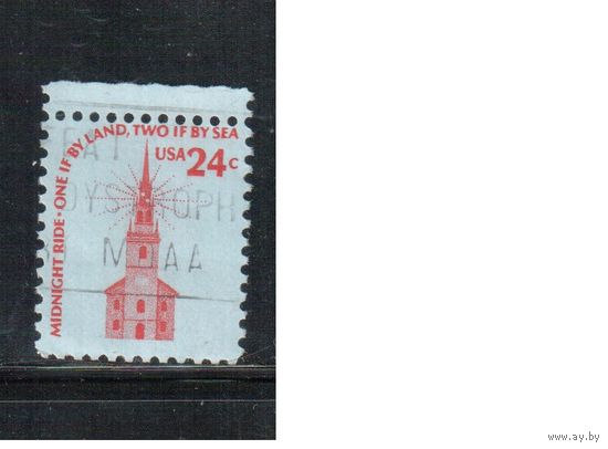 США-1975, (Мих.1193) , гаш. , Стандарт "Американа",Церковь(одиночка),