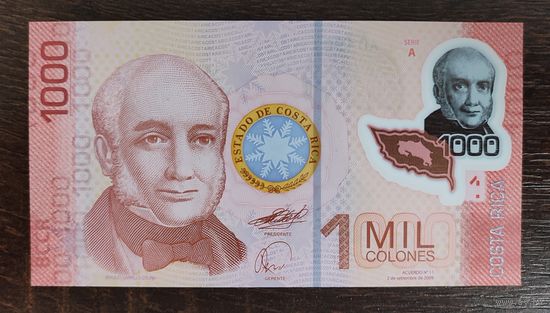 Коста-Рика 1000 колон 2009 UNC P-274a полимер