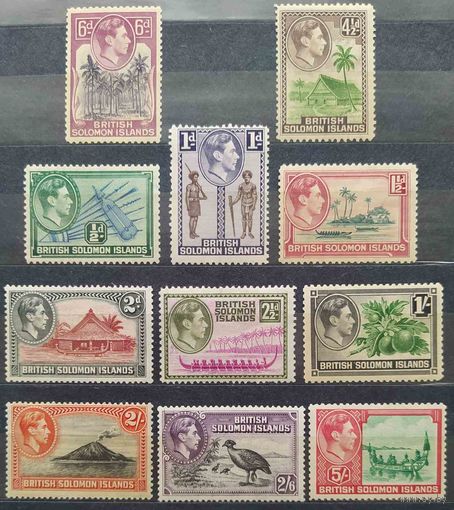 Британские колонии. Соломоновы острова 1939 г. SG60-64, 66-71 MH