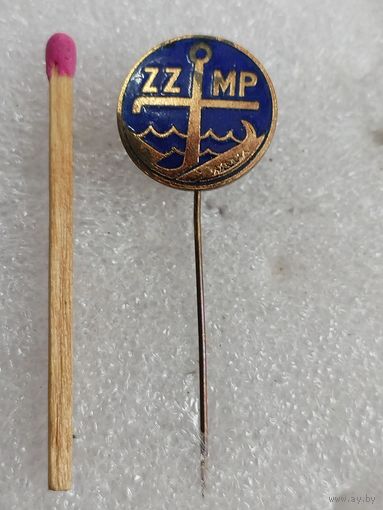 Знак-фрачник ПНР. ZZMP. Польская ассоциация моряков рыболовецкого флота. тяжёлый