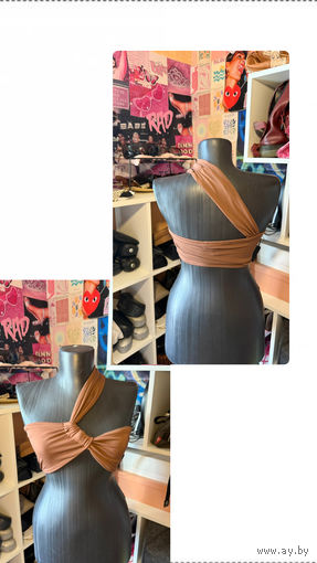 Топ шоколадный на одно плечо new look