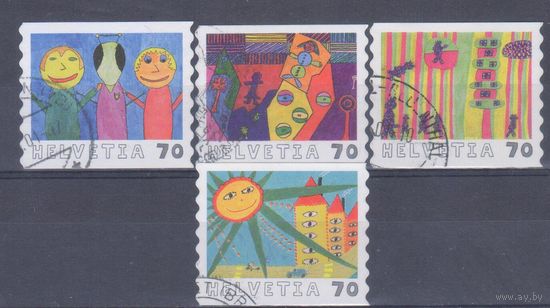 [40] Швейцария 2000. Детские рисунки. Гашеная серия.