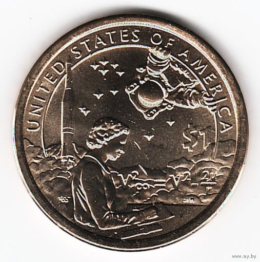 1 доллар США 2019 год Сакагавея Индейцы в космической программе двор D _состояние UNC