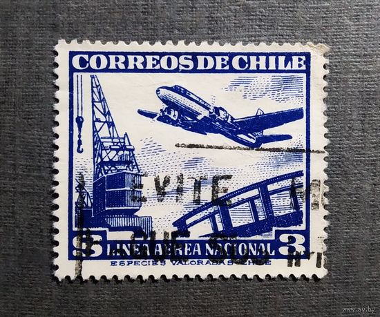 Марка Чили 1950 год Авиация