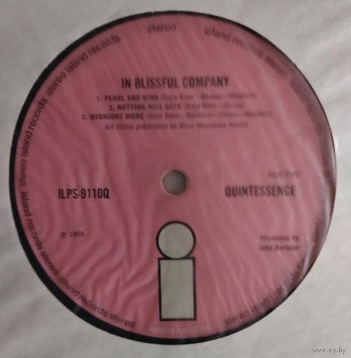 Quintessence /In Blisful Company/1969, Island, LP, England, Book