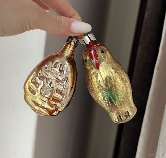 Елочная игрушка домик попугай СССР цена за все К.6