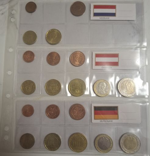 Набор монет евро, Нидерланды, Австрия, Германия