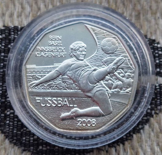 Австрия 5 евро 2008 года, Proof. Футбол. Серебро! Предложи свою цену или обмен!