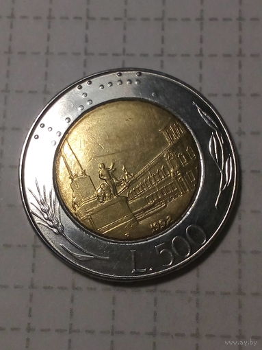 500 лир Италия 1992 год