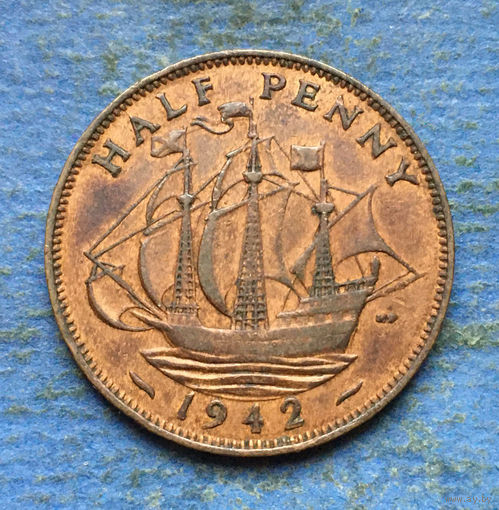 Великобритания 1/2 пенни 1942