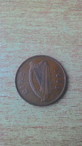 Ирландия, 2 пенса 1980 года.