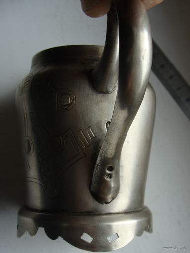 Сливочник серебро . В РУССКОМ СТИЛЕ. штихель - рисунок 84пр. 125.5гр