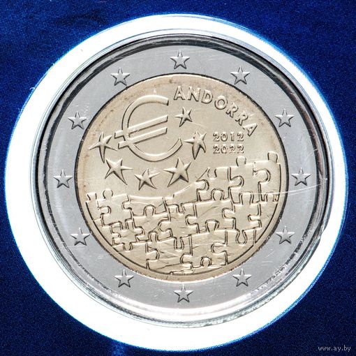 2 евро 2022 Андорра 10 лет Денежно-Кредитного соглашения между Андоррой и ЕС BU