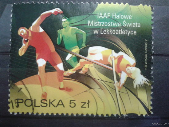 Польша, 2014, Чемпионат мира по легкой атлетике. Mi-4,3 евро гаш.