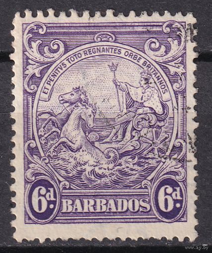100.BrKCI. Великобритания. Колонии. Барбадос. Колониальная печать. Стандарт. 1938 г. 6P. Mi.#165A.