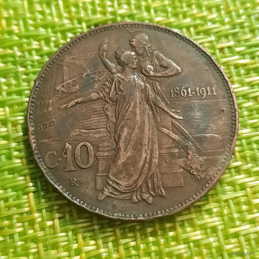 Италия 10 чентезимо 1911 г
