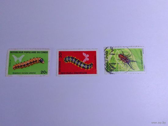 Марки   Фауна  Конго 1971г  3  шт