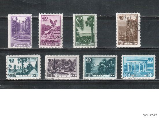 СССР-1949 (Заг.1262-1269)  гаш. (с клеем),Виды Крыма и Кавказа(полная серия)