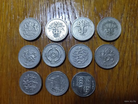 Великобритания, 1 фунт 1983 - 2014 года