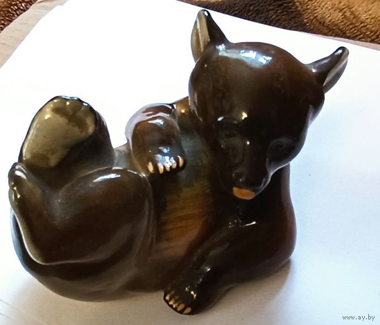 Статуэтка " Мишка на отдыхе". ЛФЗ. СССР. Все лоты с 1 рубля!