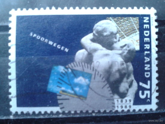 Нидерланды 1989 150 лет жел. дорогам Голландии, скульптура