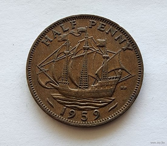 Великобритания 1/2 пенни 1959